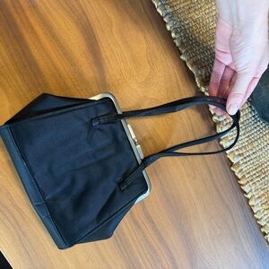 Black Handbag with Silver Accents